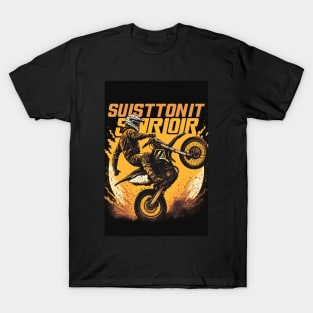 Dirt bike wheelie - orange T-Shirt